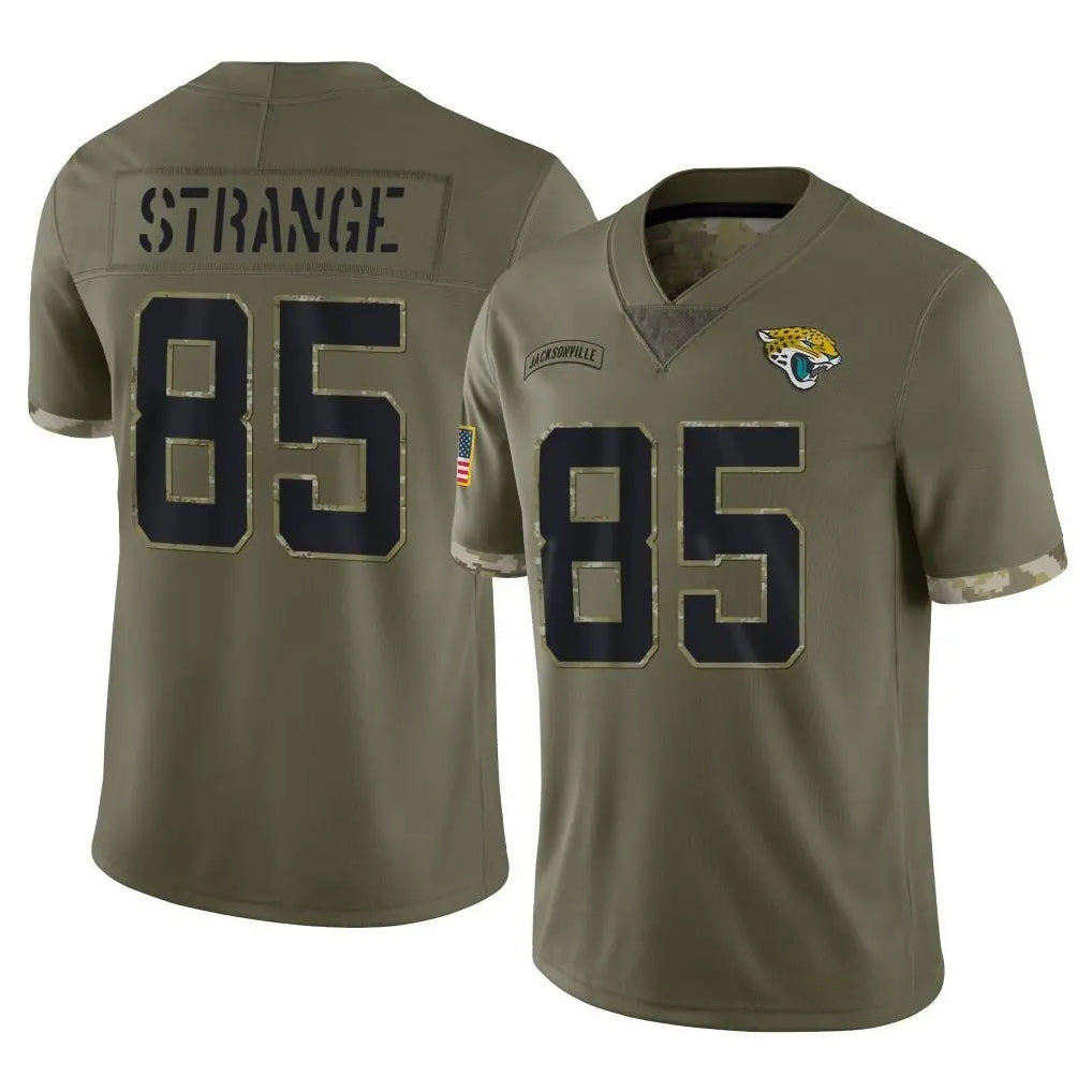 Elroe J.Jaguars #85 Brenton Strange Player Olive Salute To Service Limited Stitched Jerseys
