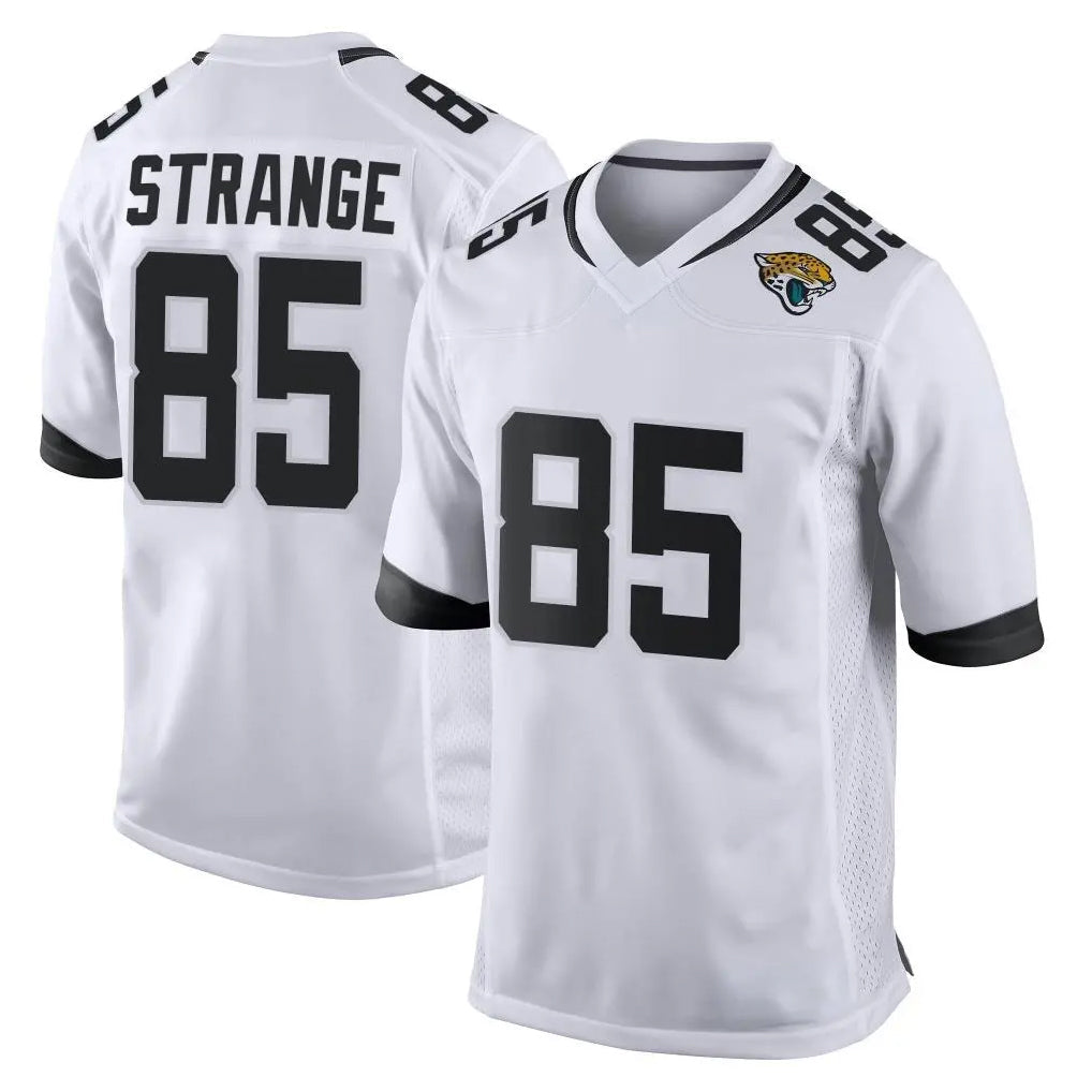 Elroe J.Jaguars #85 Brenton Strange Player White Home Game Stitched Jerseys