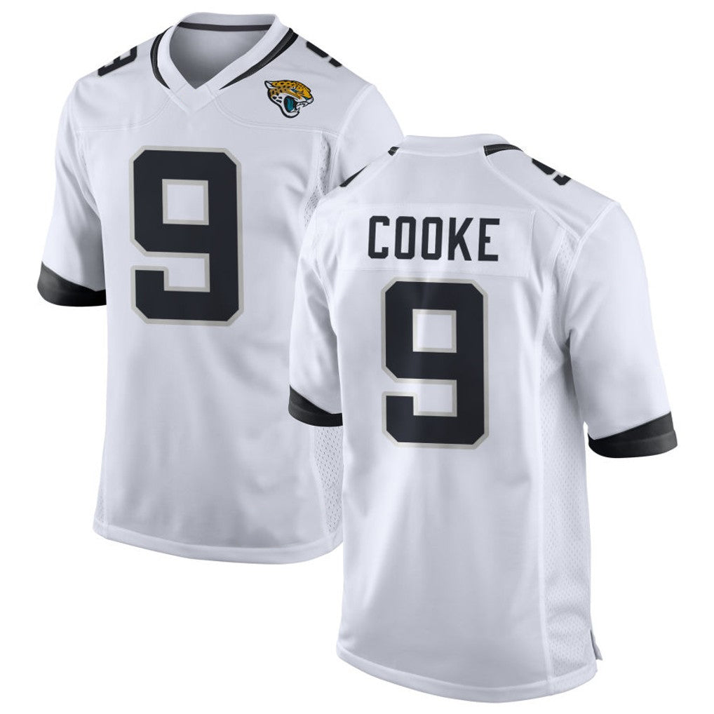 Elroe J.Jaguars #9 Logan Cooke Player White Home Game Stitched Jerseys