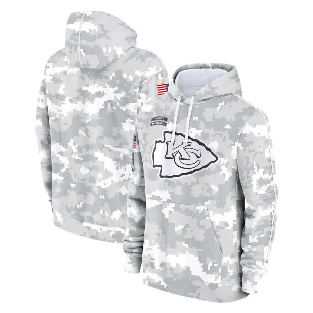 Elroe KC.Chiefs Arctic Camo Salute to Service Hoodies Limited Game Blank Player Stitched Jerseys