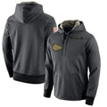 Elroe KC.Chiefs Gray Salute to Service Hoodies Limited Game Blank Player Stitched Jerseys