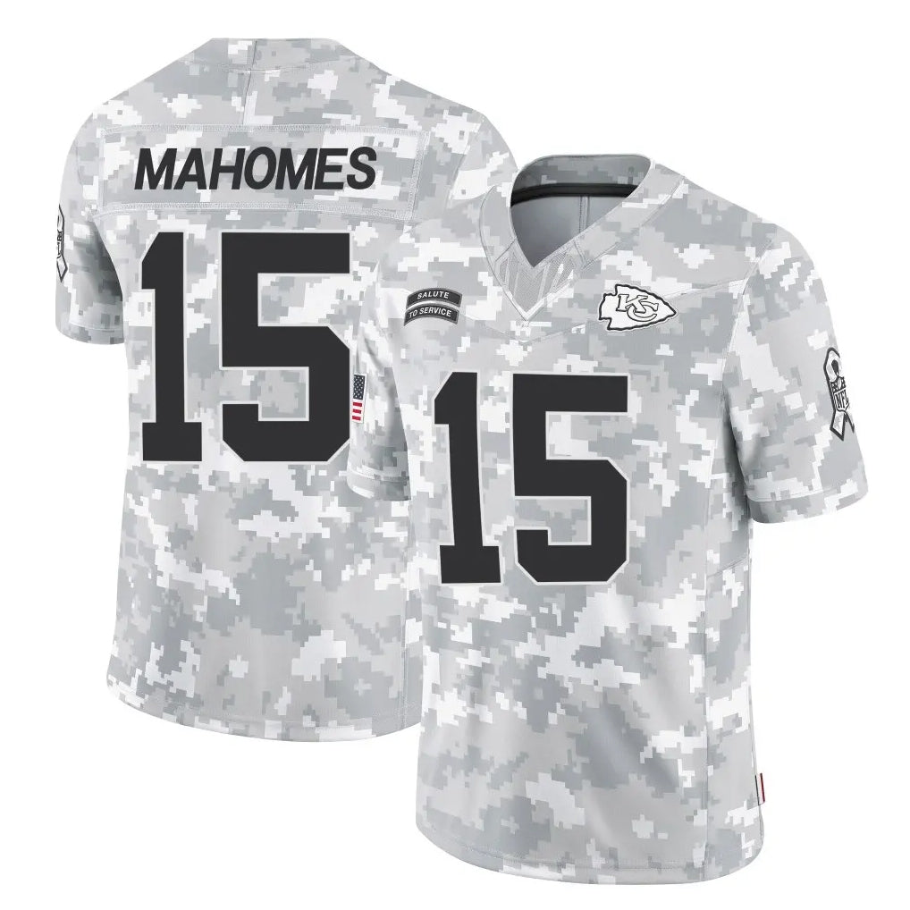Elroe KC.Chiefs #15 Patrick Mahomes Player Arctic Camo Salute To Service Limited Game Stitched Jerseys