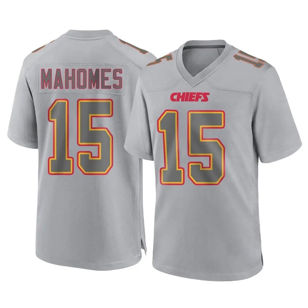 Elroe KC.Chiefs #15 Patrick Mahomes Player Gray Atmosphere Fashion Game Stitched Jerseys