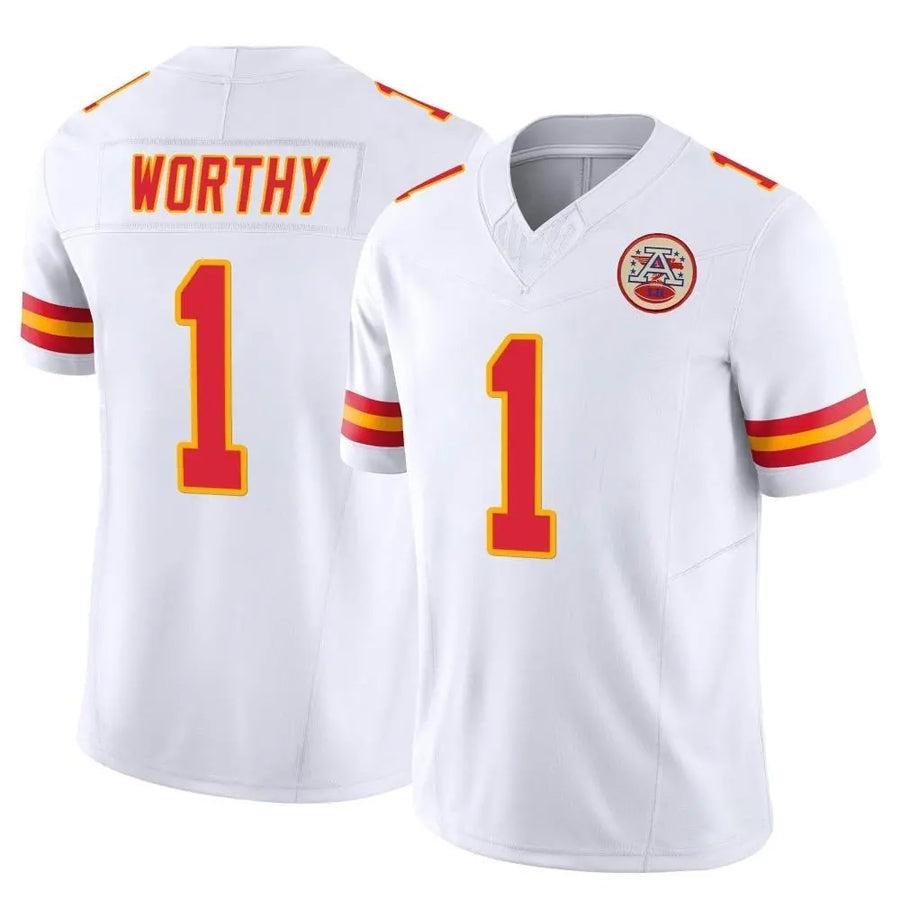 Elroe KC.Chiefs #1 Xavier Worthy Player White Vapor F.U.S.E. Limited Stitched Jerseys