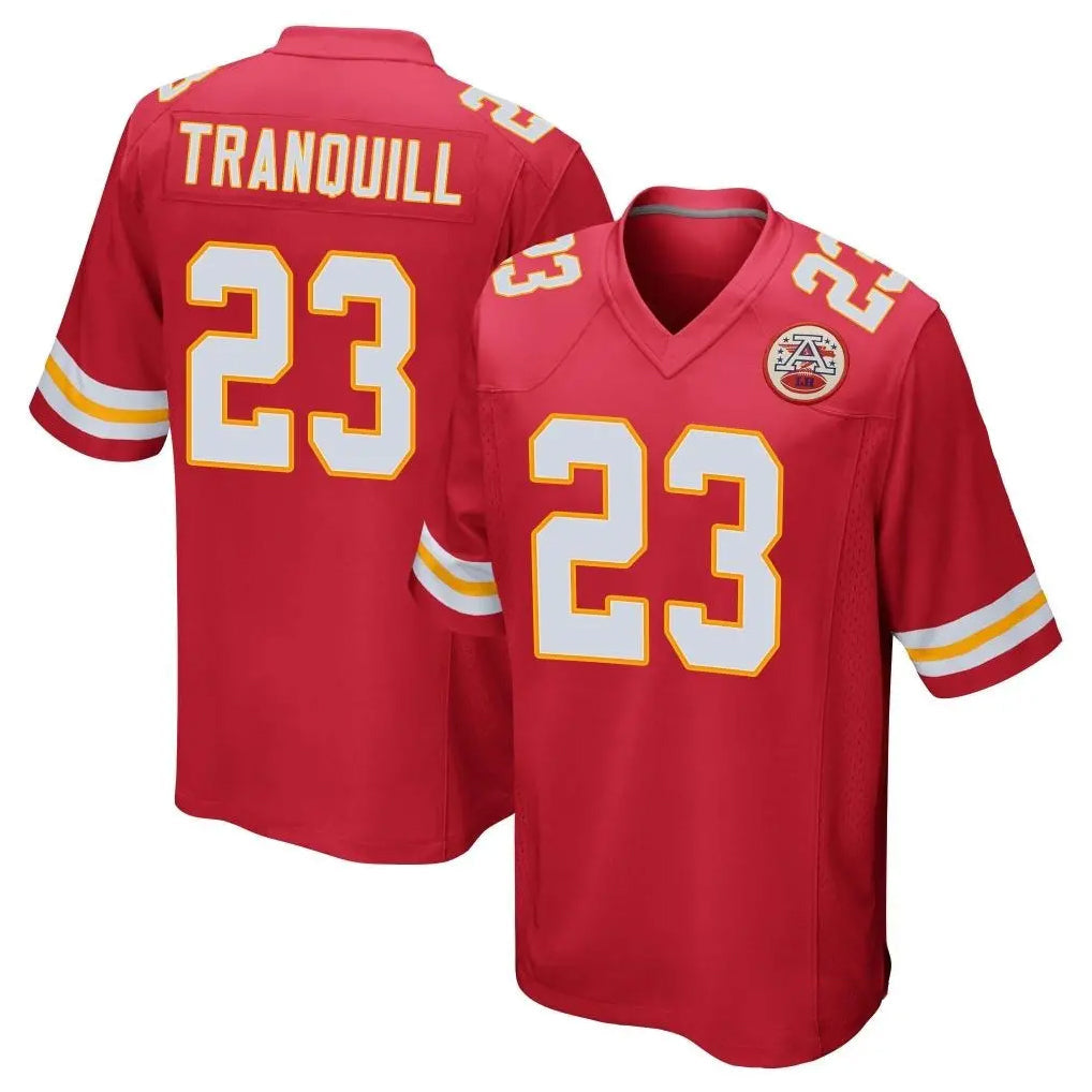 Elroe KC.Chiefs #23 Drue Tranquill Player Red Home Game Stitched Jerseys