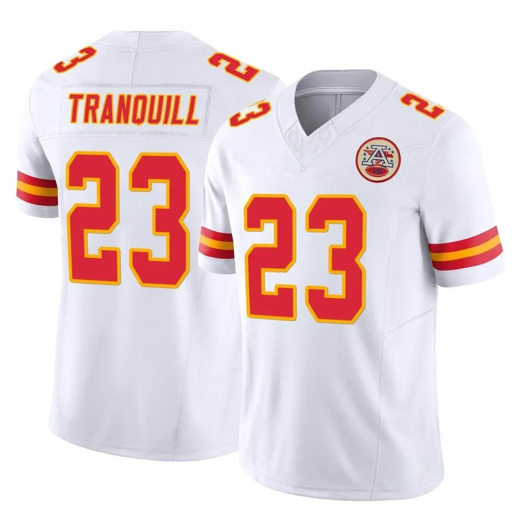 Elroe KC.Chiefs #23 Drue Tranquill Player White Limited Vapor F.U.S.E. Home Game Stitched Jerseys