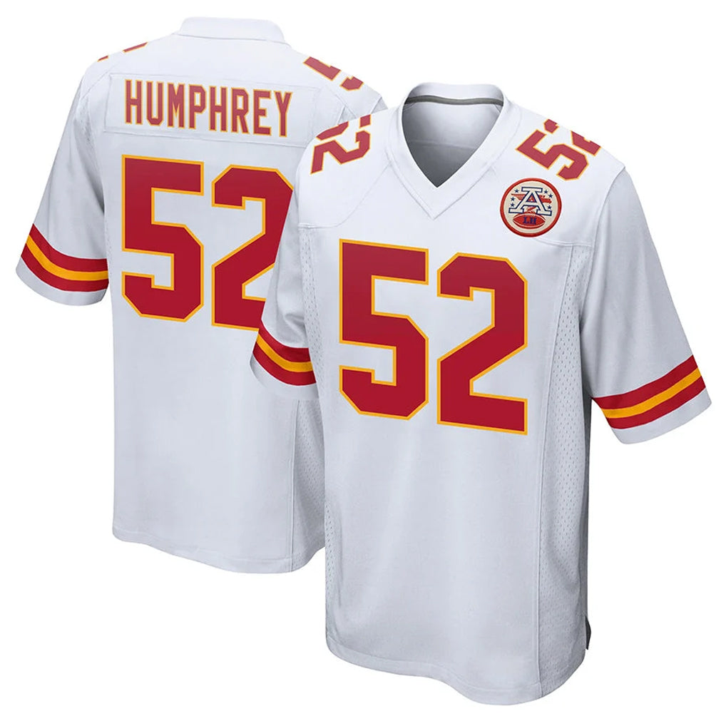 Elroe KC.Chiefs #52 Creed Humphrey Player White Home Game Stitched Jerseys