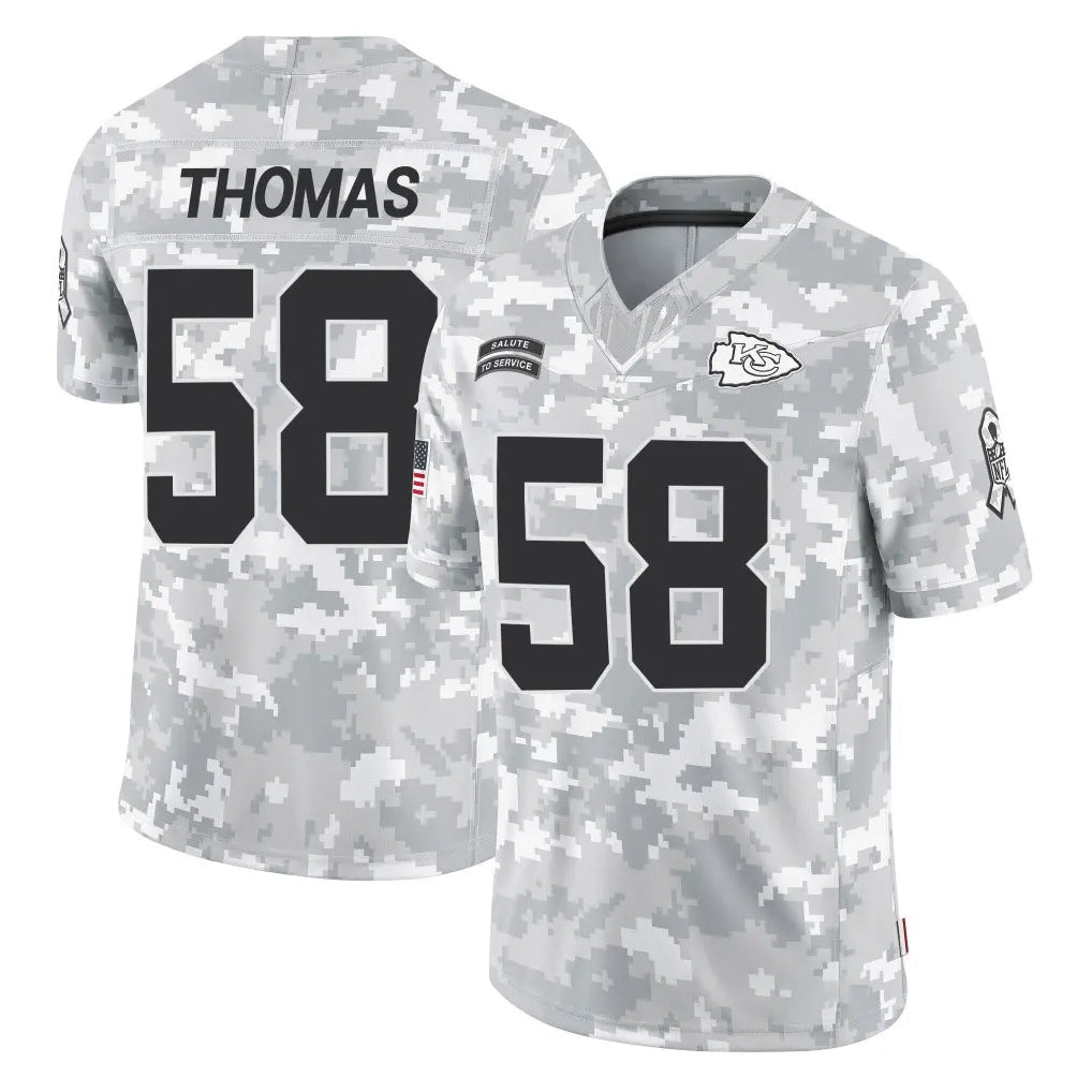 Elroe KC.Chiefs #58 Derrick Thomas Player Arctic Camo Salute To Service Limited Game Stitched Jerseys