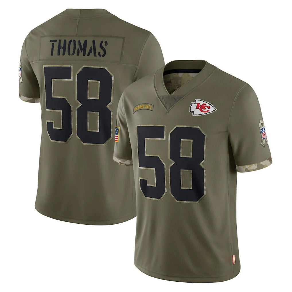 Elroe KC.Chiefs #58 Derrick Thomas Player Olive Salute To Service Limited Stitched Jerseys