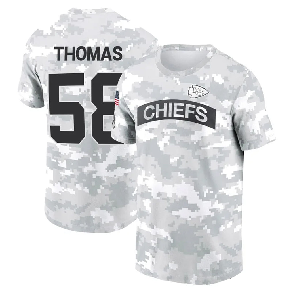 Elroe KC.Chiefs #58 Derrick Thomas Player Salute to Service Hoodies & T-Shirts Stitched Jerseys
