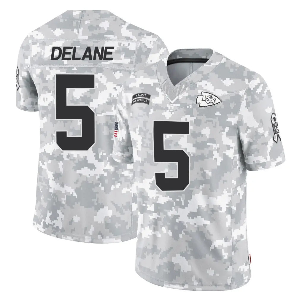 Elroe KC.Chiefs #5 Mansoor Delane Player Arctic Camo Salute To Service Limited Game Stitched Jerseys