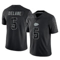 Elroe KC.Chiefs #5 Mansoor Delane Player Black Limited Reflective Game Stitched Jerseys