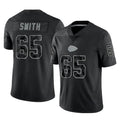 Elroe KC.Chiefs #65 Trey Smith Player Black Limited Reflective Game Stitched Jerseys