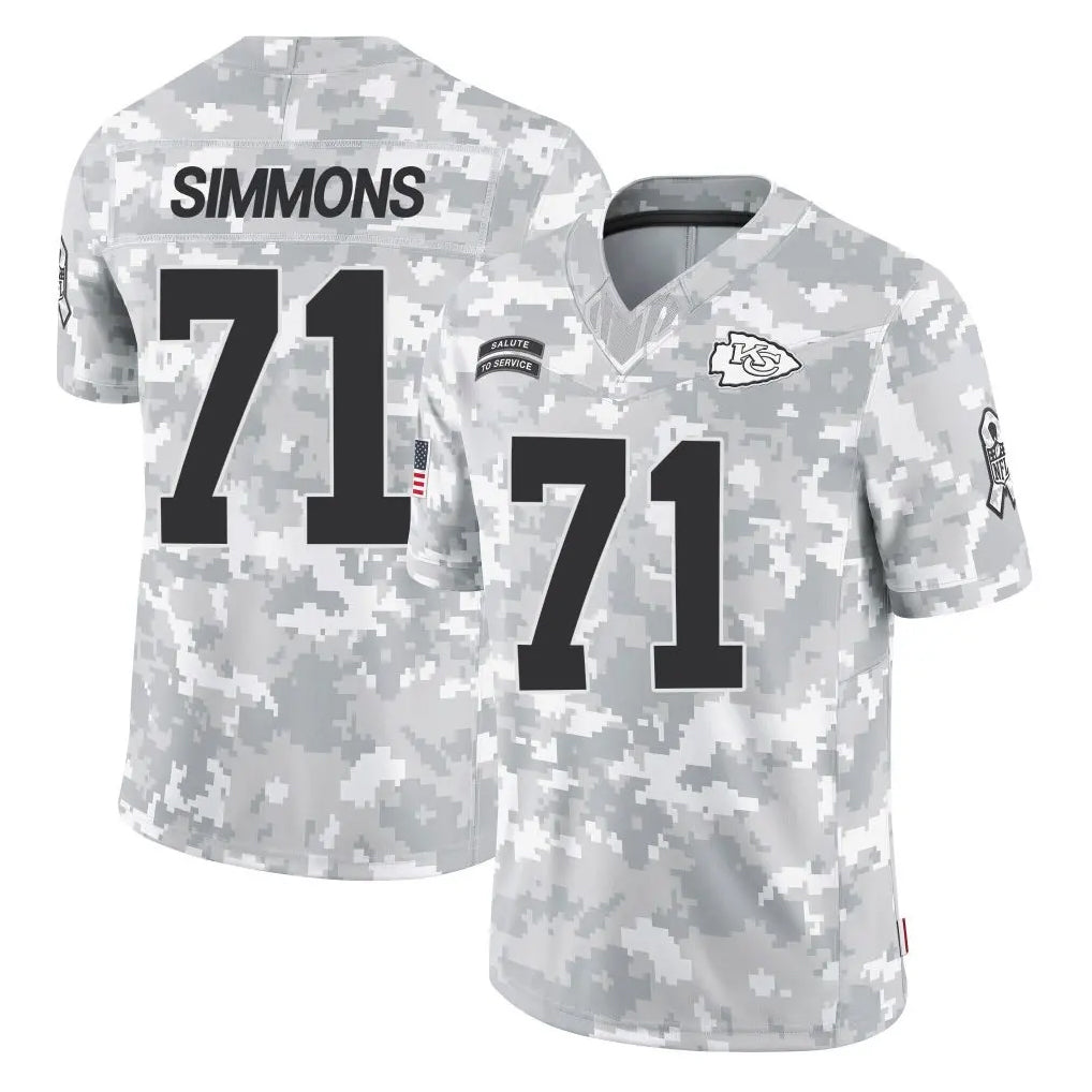 Elroe KC.Chiefs #71 Josh Simmons Player Arctic Camo Salute To Service Limited Game Stitched Jerseys