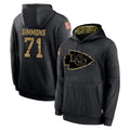 Elroe KC.Chiefs #71 Josh Simmons Player Black Salute to Service Hoodies Limited Game Stitched Jerseys