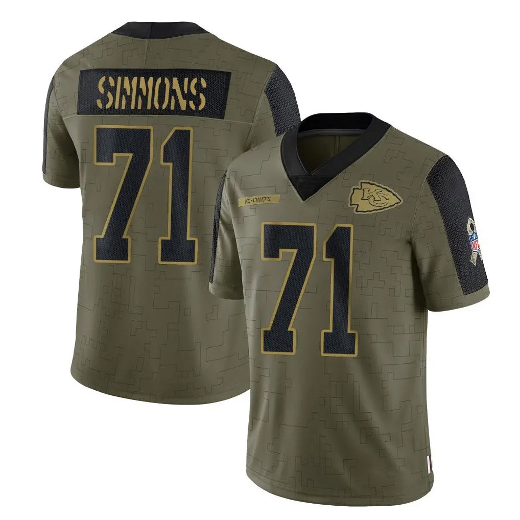 Elroe KC.Chiefs #71 Josh Simmons Player Olive Salute To Service Limited Game Stitched Jerseys