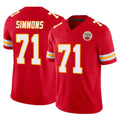 Elroe KC.Chiefs #71 Josh Simmons Player Red Limited Vapor F.U.S.E. Home Game Stitched Jerseys