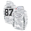Elroe KC.Chiefs #87 Travis Kelce Player Arctic Camo Salute to Service Hoodies Stitched Jerseys