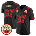 Elroe KC.Chiefs #87 Travis Kelce Player Black Limited Vapor F.U.S.E. Home Game Stitched Jerseys