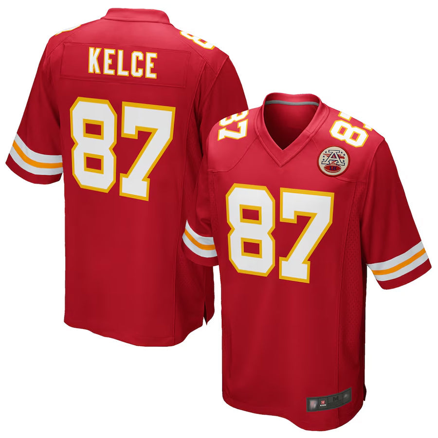 Elroe KC.Chiefs #87 Travis Kelce Player Red Team Color Game Stitched Jerseys
