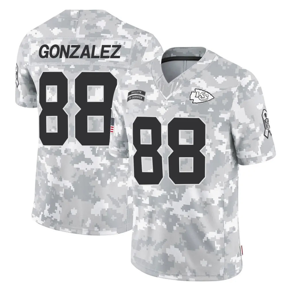 Elroe KC.Chiefs #88 Tony Gonzalez Player Arctic Camo Salute To Service Limited Game Stitched Jerseys