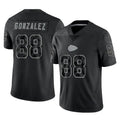 Elroe KC.Chiefs #88 Tony Gonzalez Player Black Limited Reflective Game Stitched Jerseys
