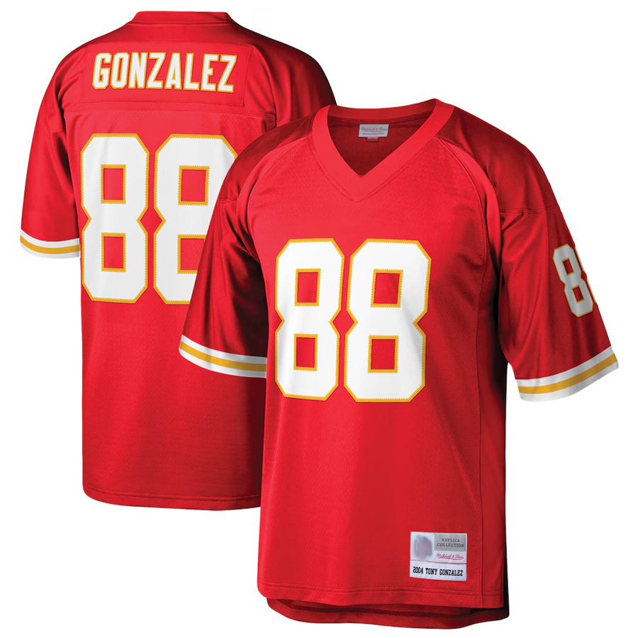 Elroe KC.Chiefs #88 Tony Gonzalez Player Mitchell & Ness Red Legacy Football Jerseys