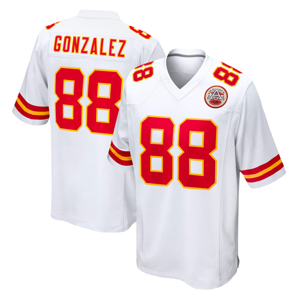 Elroe KC.Chiefs #88 Tony Gonzalez Player White Home Game Stitched Jerseys