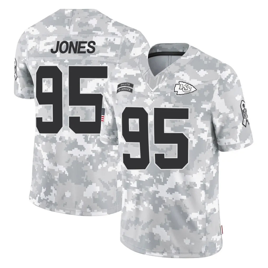 Elroe KC.Chiefs #95 Chris Jones Player Arctic Camo Salute To Service Limited Game Stitched Jerseys