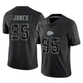 Elroe KC.Chiefs #95 Chris Jones Player Black Limited Reflective Game Stitched Jerseys