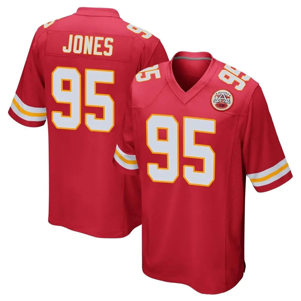 Elroe KC.Chiefs #95 Chris Jones Player Red Home Game Stitched Jerseys