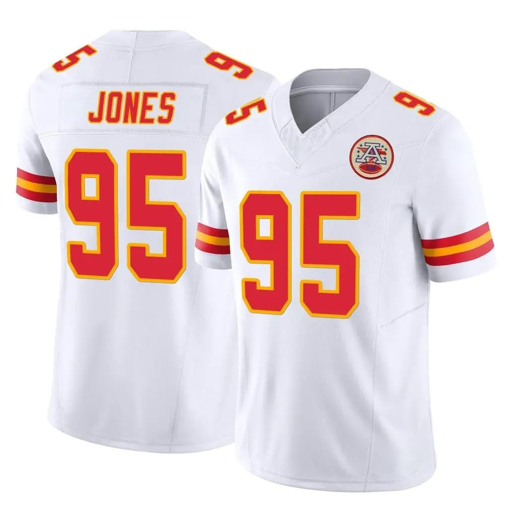 Elroe KC.Chiefs #95 Chris Jones Player White Limited Vapor F.U.S.E. Home Game Stitched Jerseys