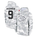 Elroe KC.Chiefs #9 Kenneth Walker III Player Arctic Camo Salute to Service Hoodies Limited Game Stitched Jerseys