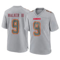 Elroe KC.Chiefs #9 Kenneth Walker III Player Gray Atmosphere Fashion Game Stitched Jerseys