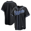 Elroe KC.Royals Black Carbon Fashion Home Game Blank Player Stitched Jerseys
