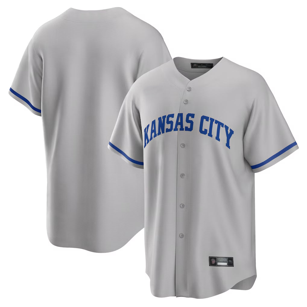 Elroe KC.Royals Gray Game Home Blank Player Stitched Jerseys