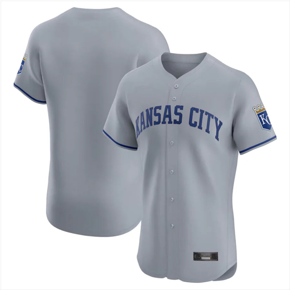 Elroe KC.Royals Gray Limited Elite Home Blank Player Stitched Jerseys