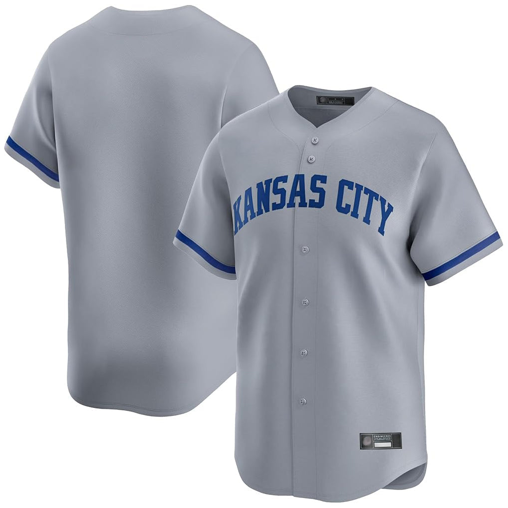 Elroe KC.Royals Gray Limited Home Blank Player Stitched Jerseys