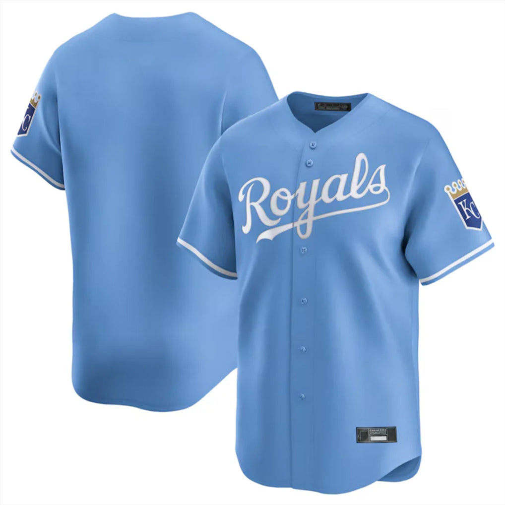 Elroe KC.Royals Light Blue Alt Limited Home Blank Player Stitched Jerseys