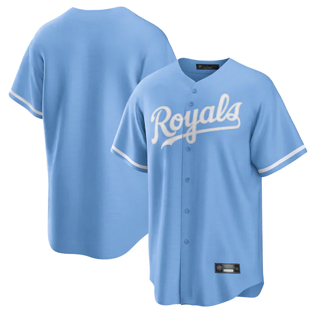 Elroe KC.Royals Light Blue Home Game Blank Player Stitched Jerseys