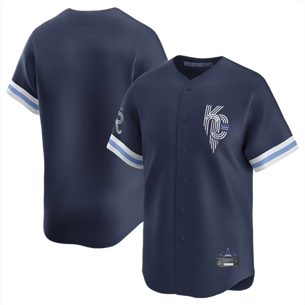 Elroe KC.Royals Navy City Connect Limited Home Blank Player Stitched Jerseys