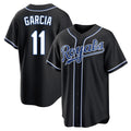 Elroe KC.Royals #11 Maikel Garcia Player Black Carbon Fashion Home Game Stitched Jerseys