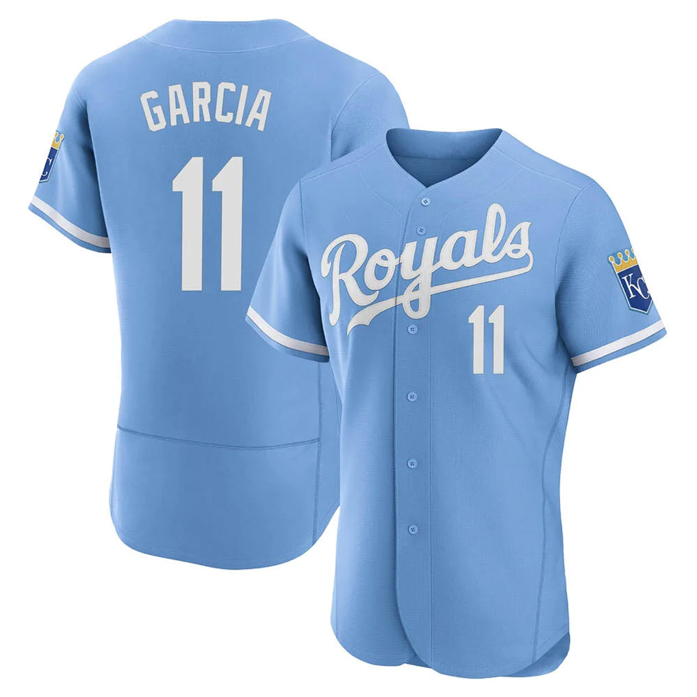 Elroe KC.Royals #11 Maikel Garcia Player Light Blue Alt Limited Elite Home Stitched Jerseys