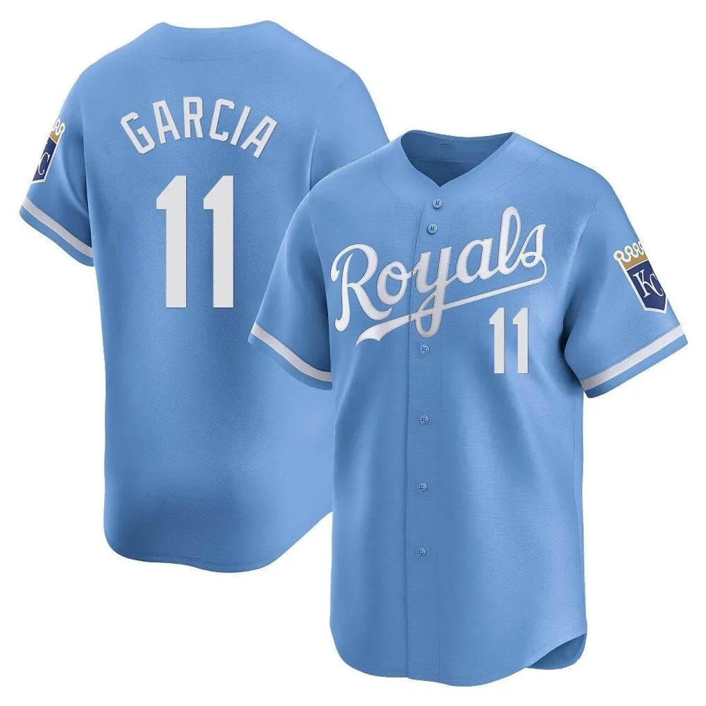 Elroe KC.Royals #11 Maikel Garcia Player Light Blue Alt Limited Home Stitched Jerseys
