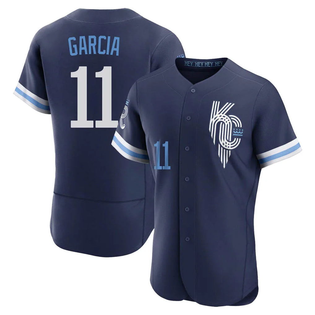 Elroe KC.Royals #11 Maikel Garcia Player Navy City Connect Limited Elite Home Stitched Jerseys