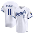 Elroe KC.Royals #11 Maikel Garcia Player White Alt Limited Home Stitched Jerseys