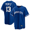 Elroe KC.Royals #13 Salvador Perez Player Royal Game Home Stitched Jerseys