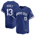 Elroe KC.Royals #13 Salvador Perez Player Royal Limited Home Stitched Jerseys