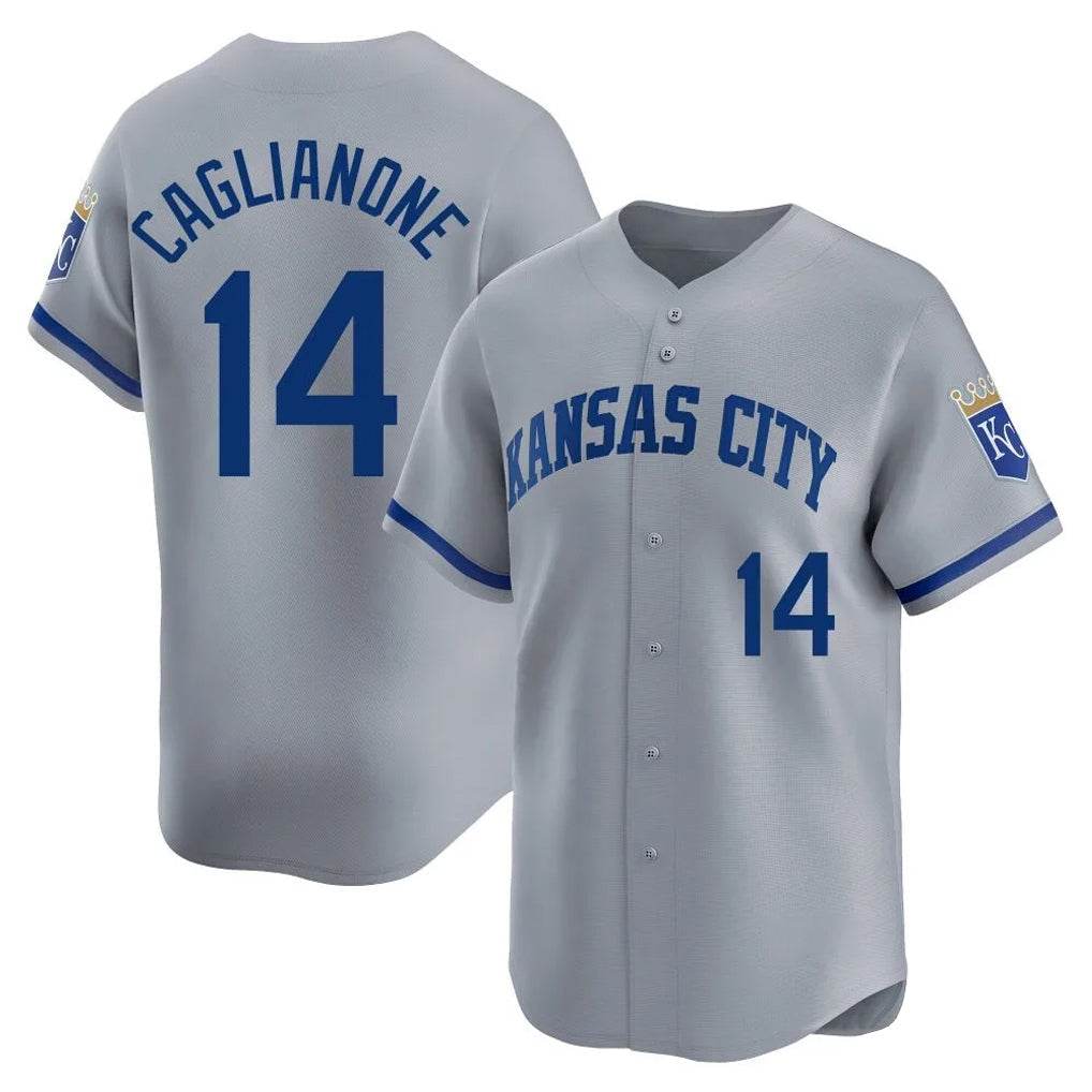 Elroe KC.Royals #14 Jac Caglianone Player Gray Limited Home Stitched Jerseys