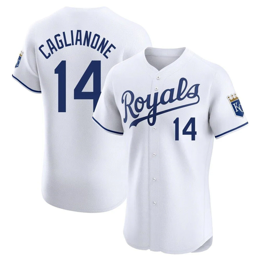 Elroe KC.Royals #14 Jac Caglianone Player White Alt Limited Elite Home Stitched Jerseys